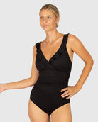 Baku Baku Chloro E.F Cup Frill One Piece Swimsuit - Black Baku Chloro E.F Cup Frill One Piece Swimsuit - Black Splash Swimwear One Pieces