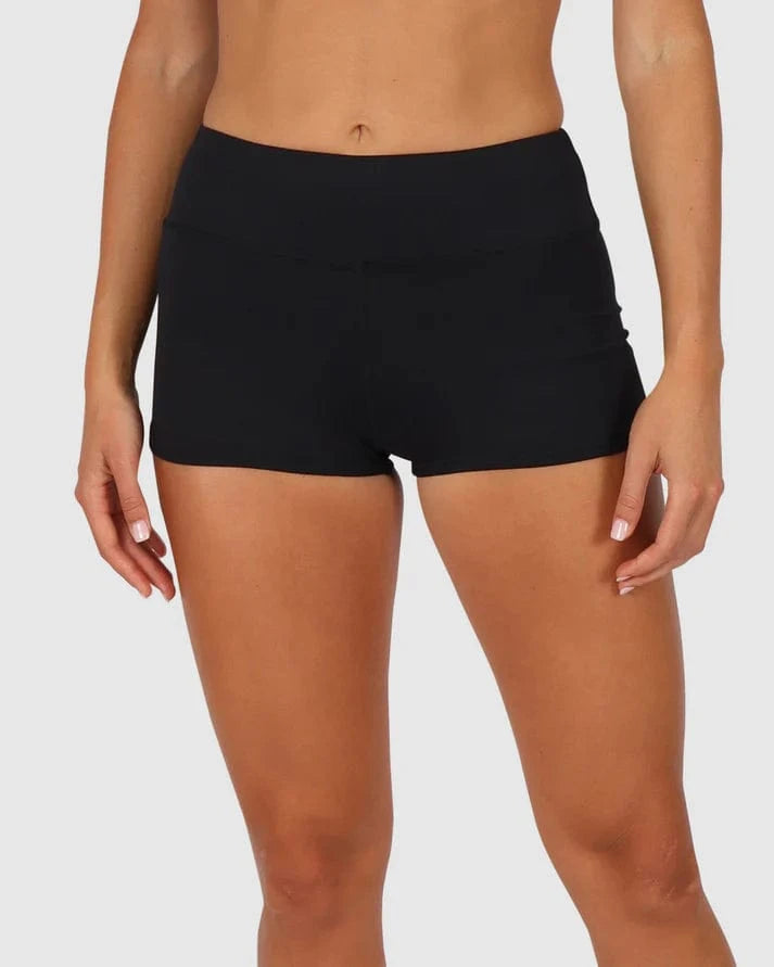 Baku Baku Chloro Extra Firm Beach Short Bikini Bottom - Black Baku Chloro Extra Firm Beach Short Bikini Bottom - Black Splash Swimwear One Pieces