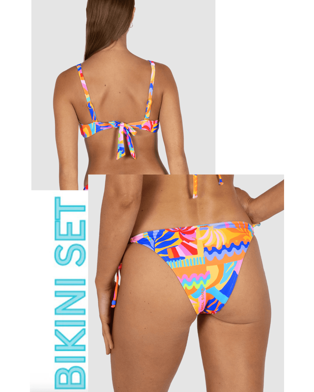 Baku Baku Grenada C-D Ring Front Bikini Bra & Rio Tie Side Bikini Bottom - Sunshine Baku Grenada C-D Ring Front Bikini Bra & Rio Tie Side Bikini Bottom - Sunshine Splash Swimwear Bikini Set 10 1000031201