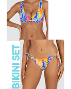 Baku Baku Grenada C-D Ring Front Bikini Bra & Rio Tie Side Bikini Bottom - Sunshine Baku Grenada C-D Ring Front Bikini Bra & Rio Tie Side Bikini Bottom - Sunshine Splash Swimwear Bikini Set 10 1000031201