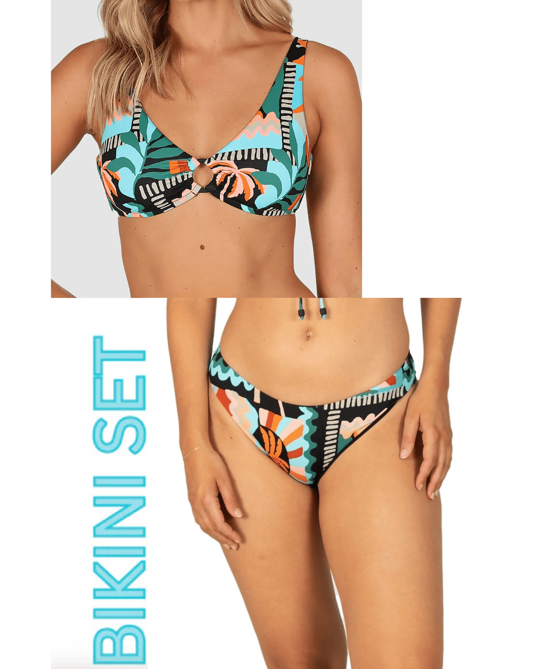Baku Baku Grenada C-D Ring Front Bikini Bra Top & Regular Bikini Bottom - Black Baku Grenada C-D Ring Front Bikini Bra Top & Regular Bikini Bottom - Black Splash Swimwear Bikini Set AU10/US6 1000032166