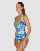 Baku Baku Grenada C-DD LongLine One Piece Swimsuit - Electric Baku Grenada C-DD LongLine One Piece Swimsuit - Electric Splash Swimwear