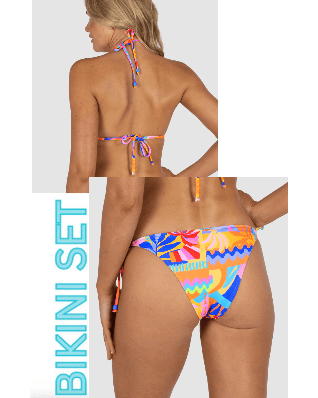 Baku Baku Grenada Slide Tri & Rio Tie Side Bikini Bottom - Sunshine Baku Grenada Slide Tri & Rio Tie Side Bikini Bottom - Sunshine Splash Swimwear Bikini Set 14 1000031200