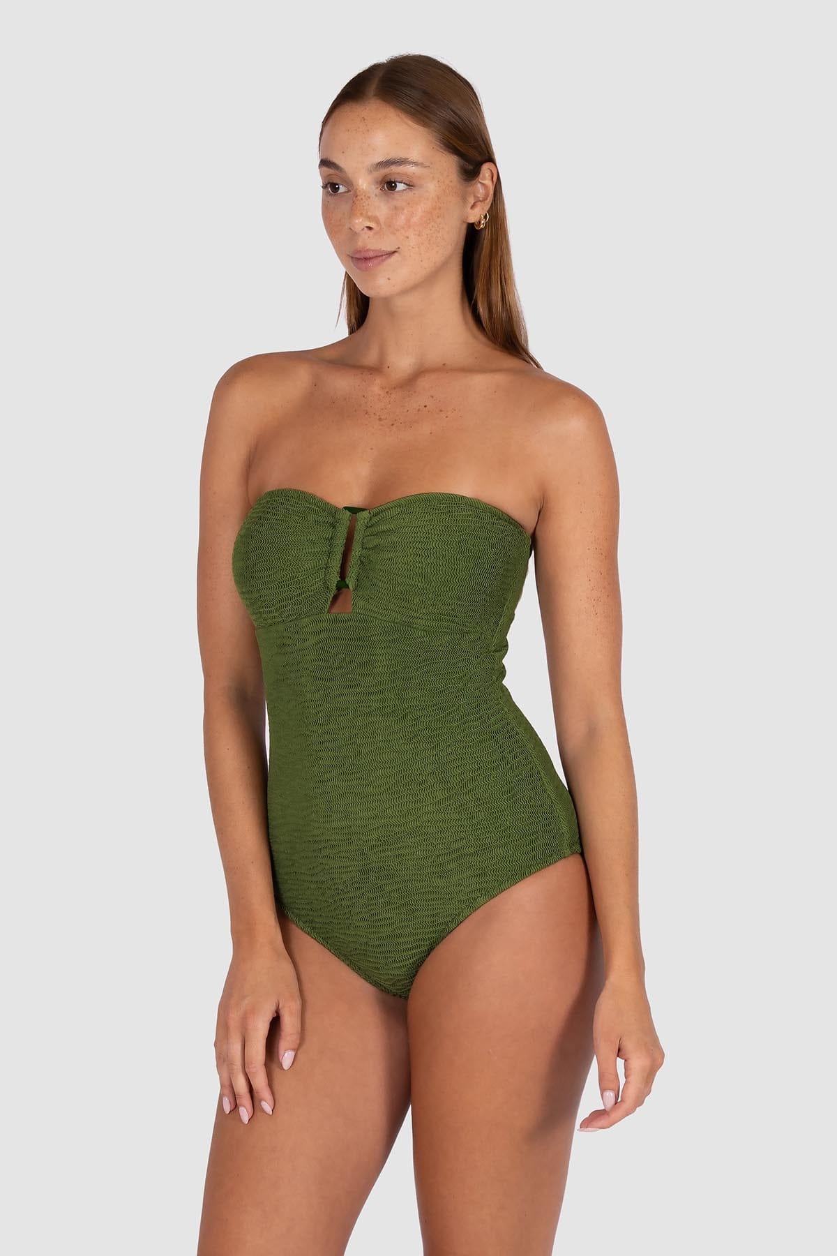 Baku Baku Ibiza Bandeau One Piece - Fern Baku Ibiza Bandeau One Piece - Fern Splash Swimwear One Pieces