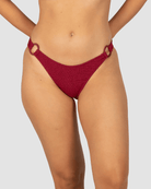 Baku Baku Ibiza Ring Hipster Bikini Bottom- Scarlet Baku Ibiza Ring Hipster Bikini Bottom- Scarlet Splash Swimwear