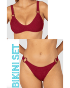 Baku Baku Ibiza Scoop Bralette & Ring Hipster Bikini Bottom Baku Ibiza Scoop Bralette & Ring Hipster Bikini Bottom Splash Swimwear Bikini Set 12 / Scarlet