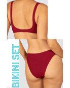 Baku Baku Ibiza Scoop Bralette & Ring Hipster Bikini Bottom Baku Ibiza Scoop Bralette & Ring Hipster Bikini Bottom Splash Swimwear Bikini Set 12 / Scarlet