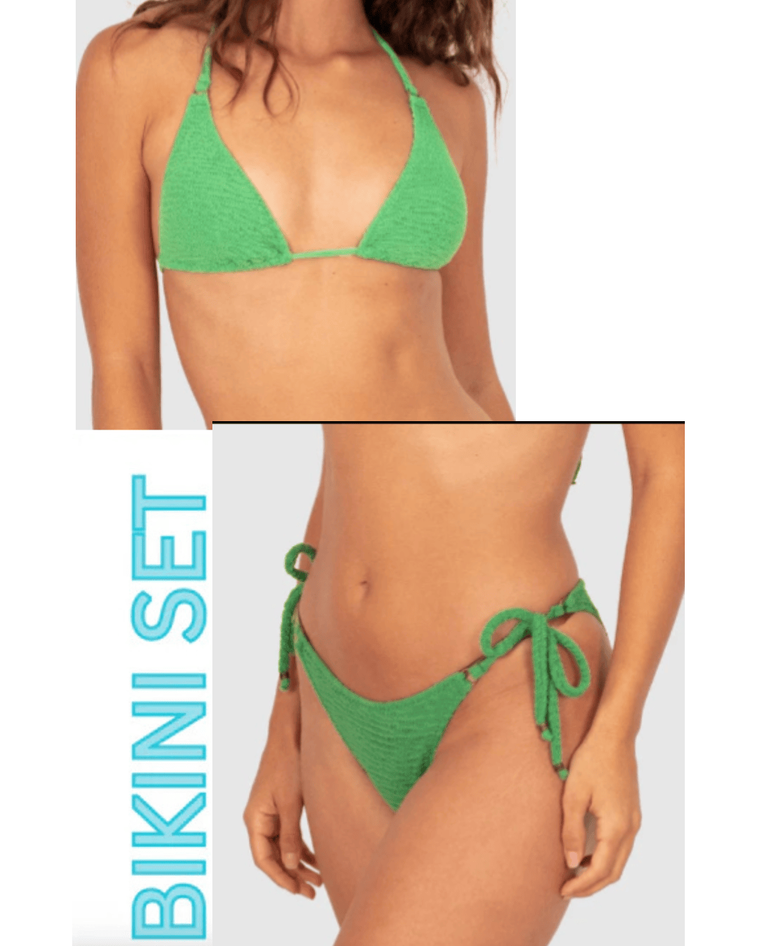 Baku Baku Ibiza Slide Tri Bikini Top & Rio Tieside Bikini Pants - Moss Baku Ibiza Slide Tri Bikini Top & Rio Tieside Bikini Pants - Moss Splash Swimwear Bikini Set 14