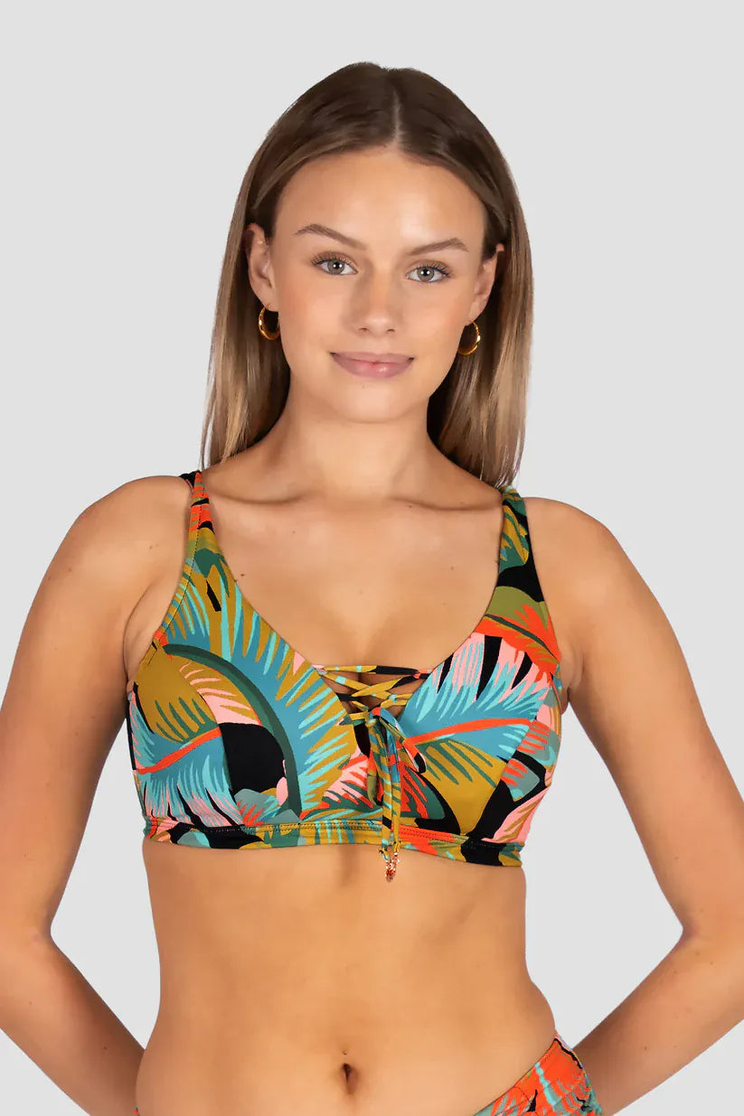 Baku Baku Kokomo F/G Cup Lace Up Bikini Bra - Black Baku Kokomo Efg Bra | Baku Splash Swimwear Bikini Tops