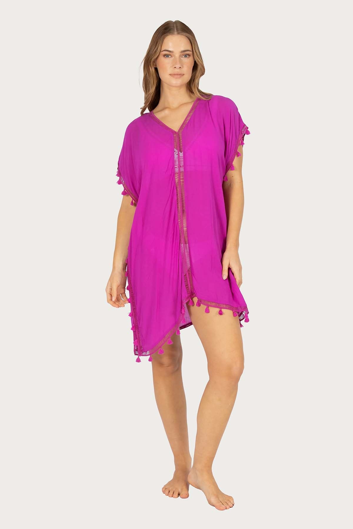 Baku Baku Moroccan Kaftan C242BWA Baku Moroccan Kaftan Splash Swimwear Kaftans & Cover Ups Dragonfruit / O/S 9361355090377