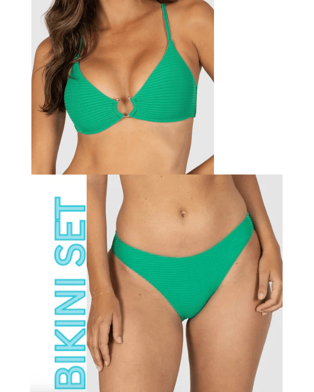 Baku Baku Positano A-C Cup Bralette & Regular Bikini Bottom Baku Positano A-C Cup Bralette & Regular Bikini Bottom Splash Swimwear Bikini Set 10 / Emerald