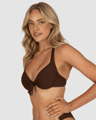 Baku Baku Positano Booster Halter Bikini Bra Top - Mocha Baku Positano Booster Halter Bikini Bra Top - Mocha Splash Swimwear