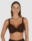 Baku Baku Positano D/DD Balconette Bikini Bra Top - Mocha Baku Positano Booster Halter Bikini Bra Top - Mocha Splash Swimwear Bikini Tops