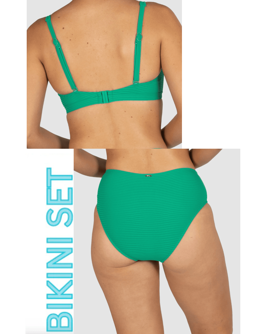 Baku Baku Positano D-E Underwire Bra & Mid Bikini Bottom Baku Positano D-E Underwire Bra & Mid Bikini Bottom Splash Swimwear Bikini Set 16 / Emerald