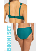 Baku Baku Rococco D/DD Longline Bra & Mid Bikini Pant - Jungle Baku Rococco D/DD Longline Bra & Mid Bikini Pant - Jungle Splash Swimwear Bikini Set 16