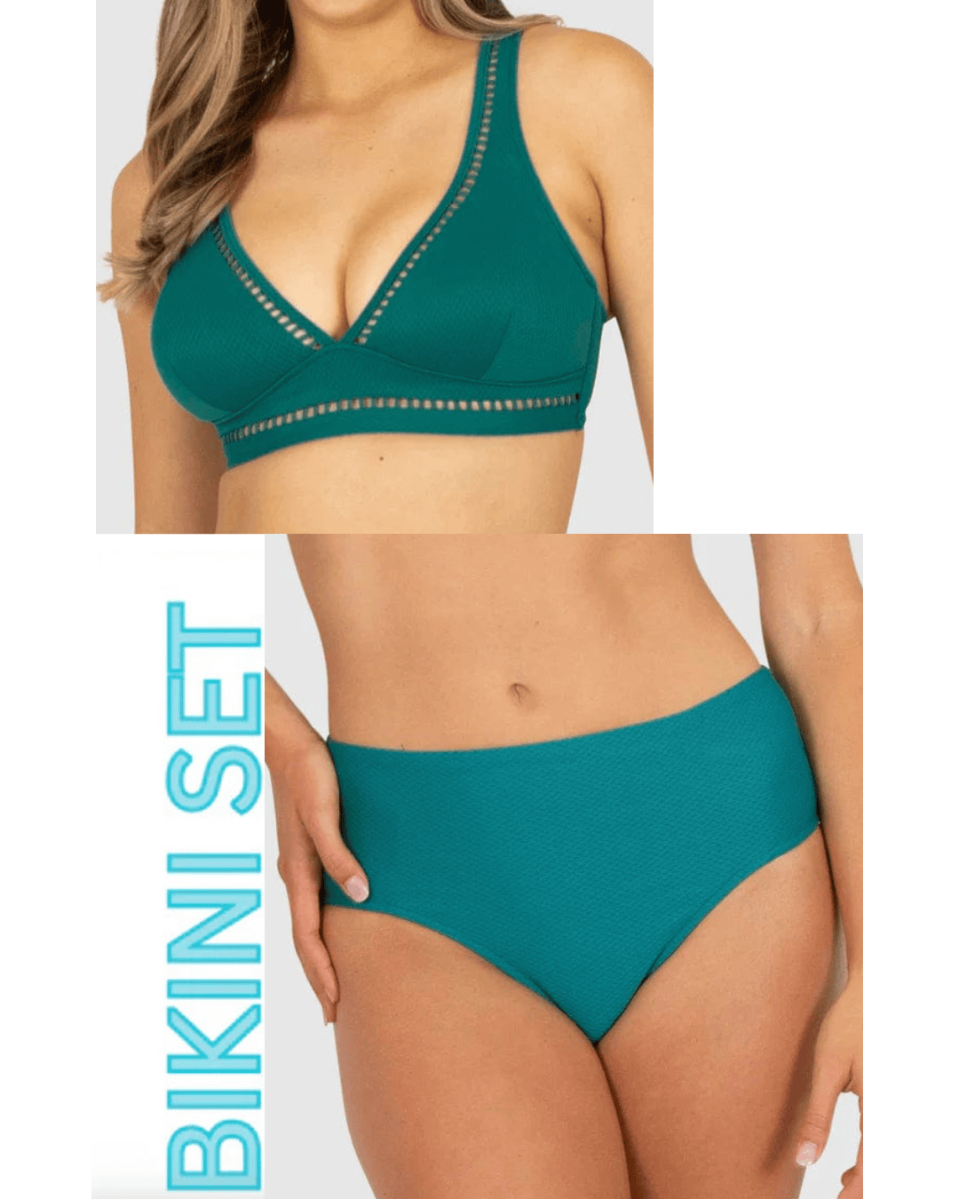 Baku Baku Rococco D/DD Longline Bra & Mid Bikini Pant - Jungle Baku Rococco D/DD Longline Bra & Mid Bikini Pant - Jungle Splash Swimwear Bikini Set 16