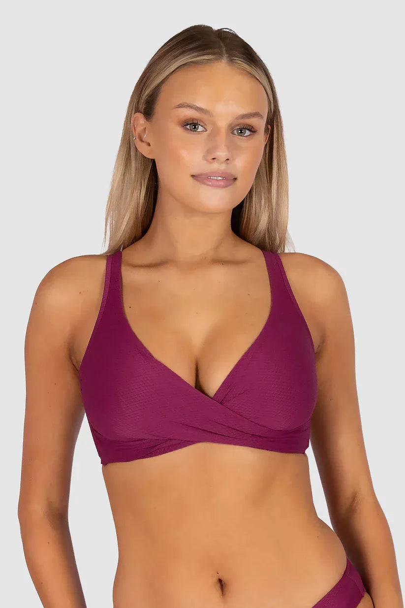 Baku Baku Rococco D.E Wrap Bra - Berry Baku Rococco D.E Wrap Bra - Berry Splash Swimwear Bikini Tops