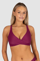 Baku Baku Rococco D.E Wrap Bra - Berry Baku Rococco D.E Wrap Bra - Berry Splash Swimwear Bikini Tops
