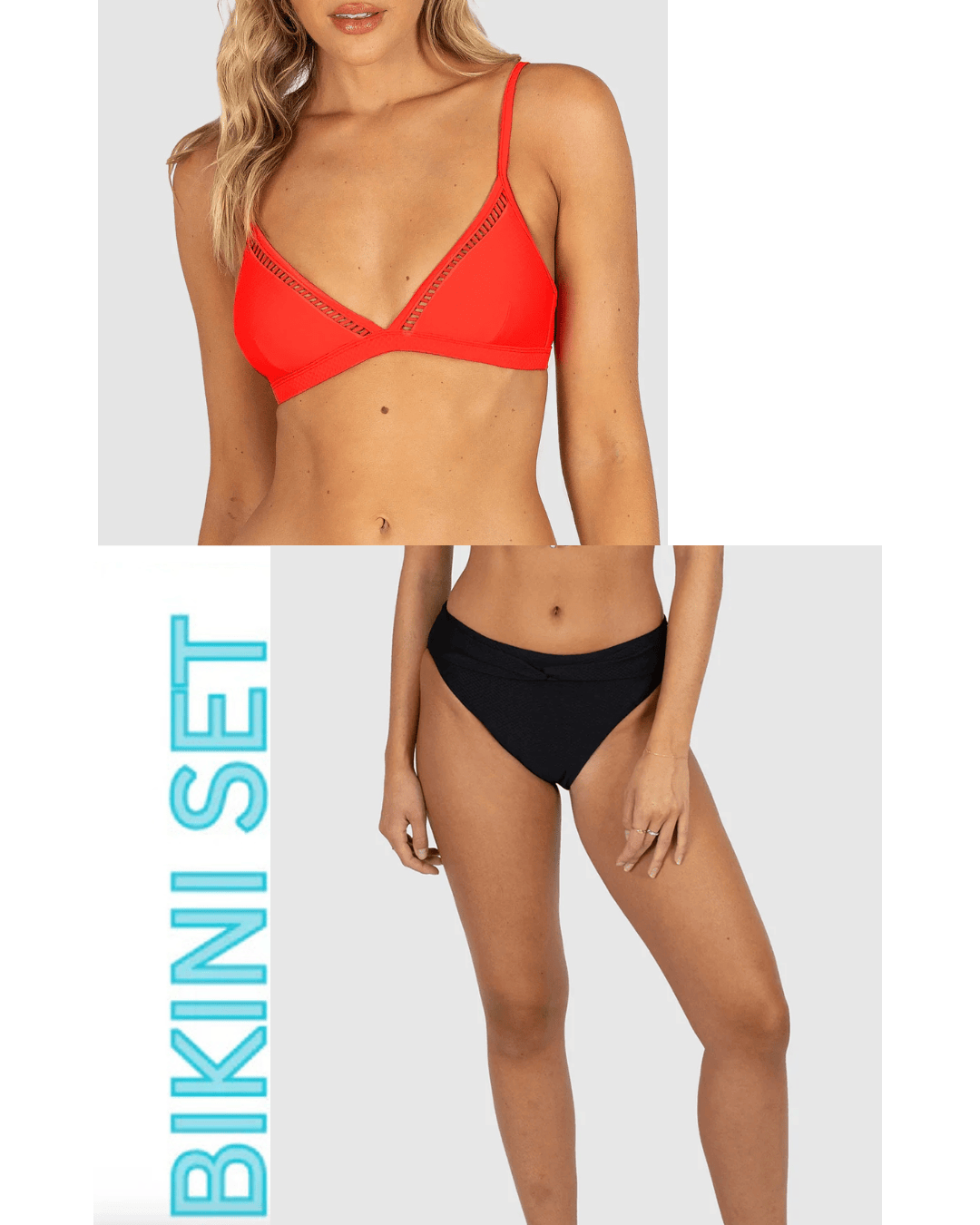 Baku Baku Rococco Ladder Lace Tri & Cabana Pant - Flame Baku Rococco Ladder Lace Tri & Cabana Pant - Flame Splash Swimwear Bikini Set AU8/US4