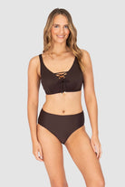Baku Baku Rococco Mid Pant - Cocoa PANT632RCE-COCOA-10 Baku Rococco Mid Pant - Cocoa Splash Swimwear Bikini Bottoms 10 9361355109840