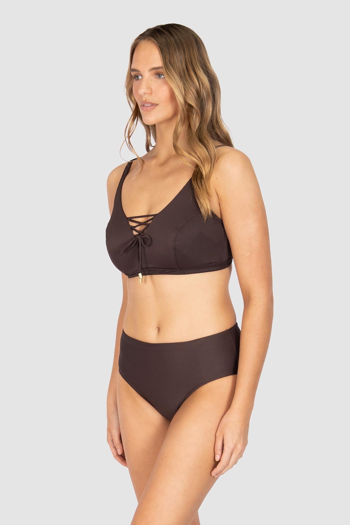 Baku Baku Rococco Mid Pant - Cocoa Baku Rococco Mid Pant - Cocoa Splash Swimwear Bikini Bottoms