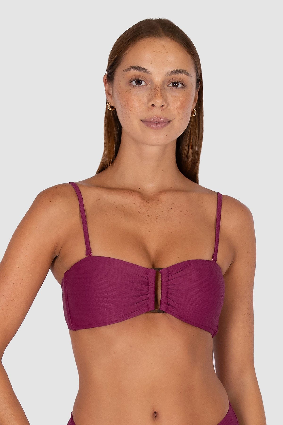 Baku Baku Rococco Ring Bandeau - Berry Baku Rococco Ring Bandeau - Berry Splash Swimwear Bikini Tops