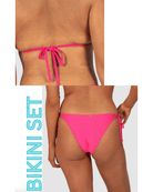 Baku Baku Rococco Slide Triangle Bikini Top & Rio Tieside - Dragonfruit Baku Rococco Slide Triangle Bikini Top & Rio Tieside - Dragonfruit Splash Swimwear Bikini Set 12