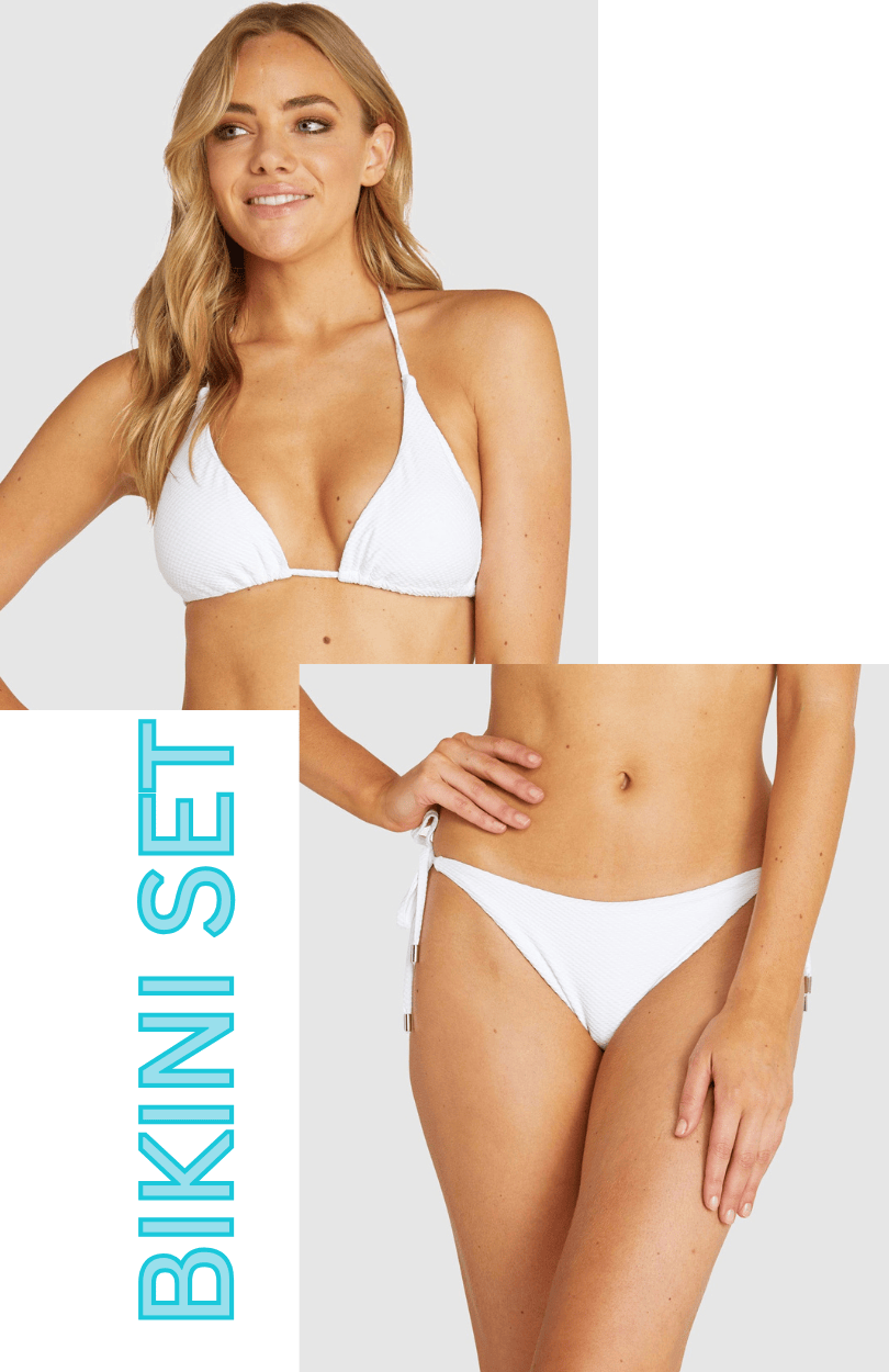 Baku Baku Rococco Slide Triangle Bikini Top & Tie Side Pant Bikini Set - White Baku Rococco Slide Triangle Bikini Top & Tie Side Pant Bikini Set - White Splash Swimwear Bikini Set White / 12 1000028685