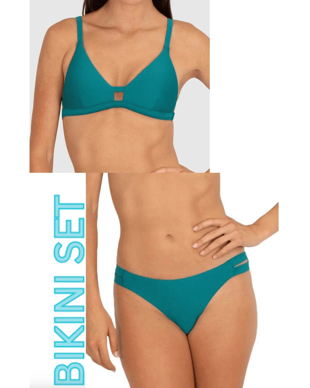 Baku Baku Rococco Twin Strap Bra Bikini Top & Twin Strap Hipster - Jungle Baku Rococco Twin Strap Bra Bikini Top & Twin Strap Hipster - Jungle Splash Swimwear Bikini Set