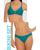 Baku Baku Rococco Twin Strap Bra Bikini Top & Twin Strap Hipster - Jungle Baku Rococco Twin Strap Bra Bikini Top & Twin Strap Hipster - Jungle Splash Swimwear Bikini Set