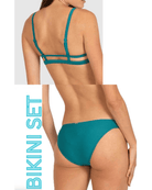 Baku Baku Rococco Twin Strap Bra Bikini Top & Twin Strap Hipster - Jungle Baku Rococco Twin Strap Bra Bikini Top & Twin Strap Hipster - Jungle Splash Swimwear Bikini Set