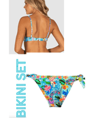 Baku Baku Sardinia Booster &  70's Tie Side - Ocean Baku Sardinia Booster &  70's Tie Side - Ocean Splash Swimwear Bikini Set 10