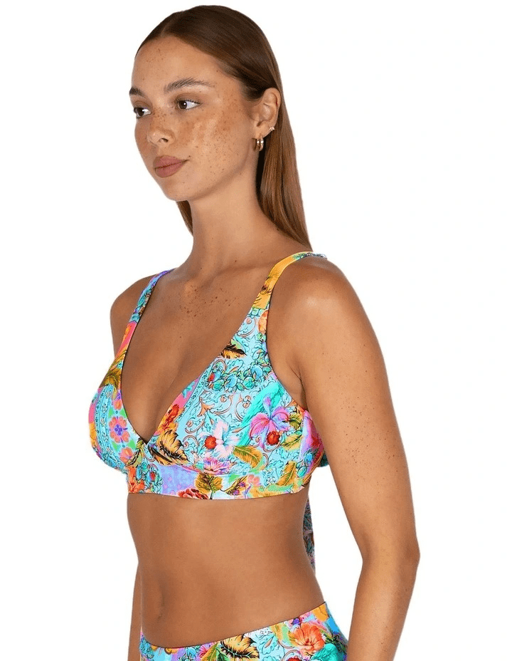 Baku Baku Sardinia C-D Longline Bikini Bra Top- Ocean Baku Sardinia C-D Longline Bikini Bra Top- Ocean Splash Swimwear