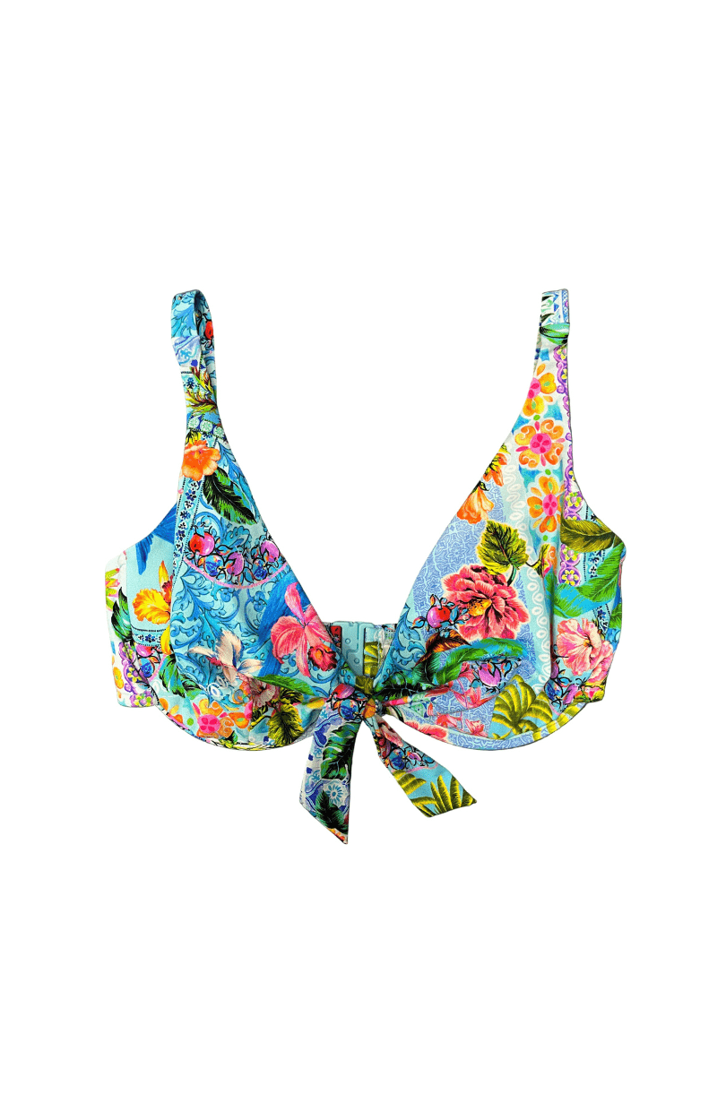 Baku Baku Sardinia F Cup Triangle Bikini Bra Top - Ocean Baku Sardinia F Cup Triangle Bikini Bra Top - Ocean Splash Swimwear