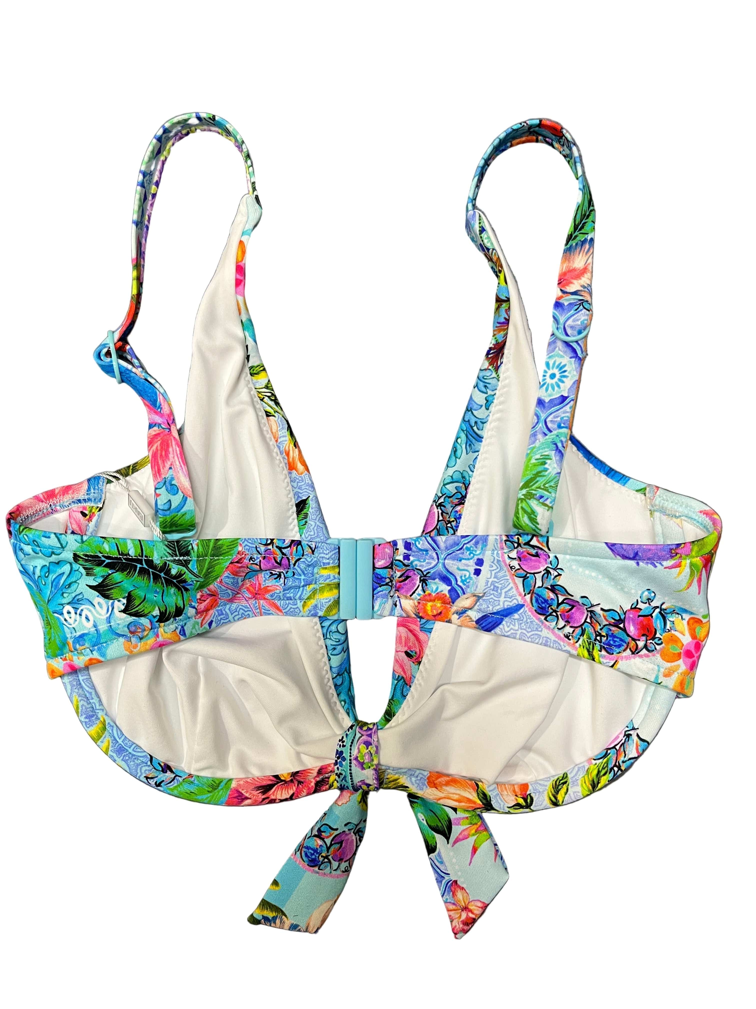 Baku Baku Sardinia F Cup Triangle Bikini Bra Top - Ocean Baku Sardinia F Cup Triangle Bikini Bra Top - Ocean Splash Swimwear