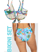 Baku Baku Sardinia F Cup Triangle Bikini Bra Top & Sardinia Mid Pant - Ocean Baku Sardinia F Cup Triangle Bikini Bra Top & Sardinia Mid Pant - Ocean Splash Swimwear Bikini Set
