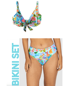 Baku Baku Sardinia F Cup Triangle Bikini Bra Top & Sardinia Mid Pant - Ocean Baku Sardinia F Cup Triangle Bikini Bra Top & Sardinia Mid Pant - Ocean Splash Swimwear Bikini Set