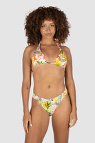 Baku Baku Sardinia Soft Side Cheeky Bikini Bottom - Lemon Baku Sardinia Soft Side Cheeky Bikini Bottom - Lemon Splash Swimwear