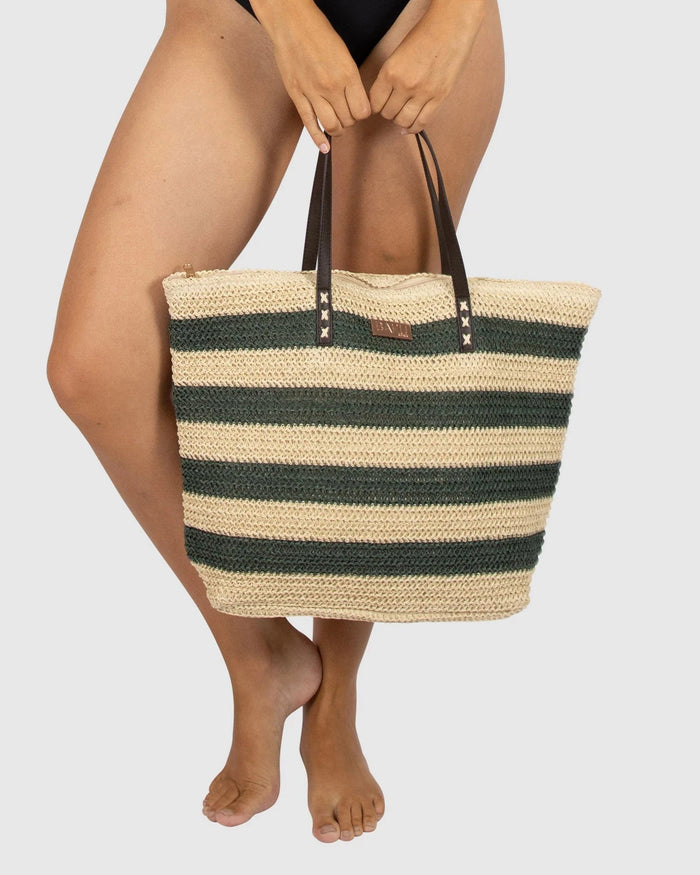 Baku Baku Striped Bag A146AAS Baku Striped Bag Splash Swimwear Olive 9361355015417