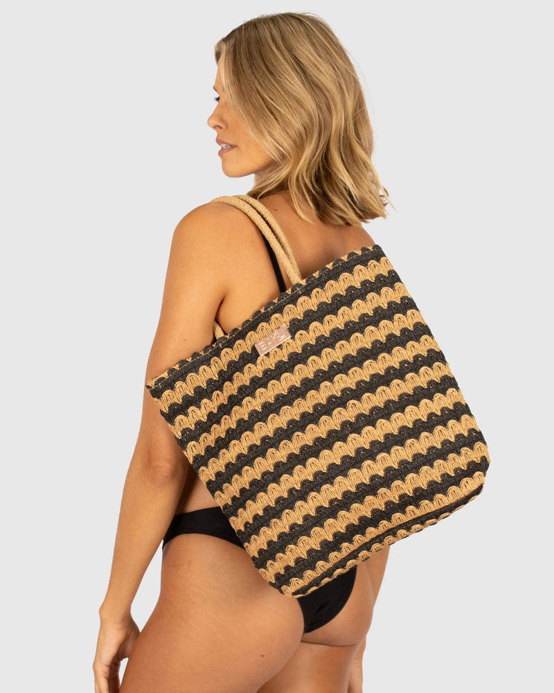 Baku Baku Striped Tote - Natural A147AAS Baku Striped Tote - Natural Splash Swimwear 9361355015424