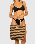 Baku Baku Striped Tote - Natural A147AAS Baku Striped Tote - Natural Splash Swimwear 9361355015424