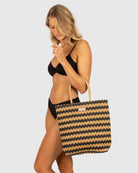 Baku Baku Striped Tote - Natural A147AAS Baku Striped Tote - Natural Splash Swimwear 9361355015424