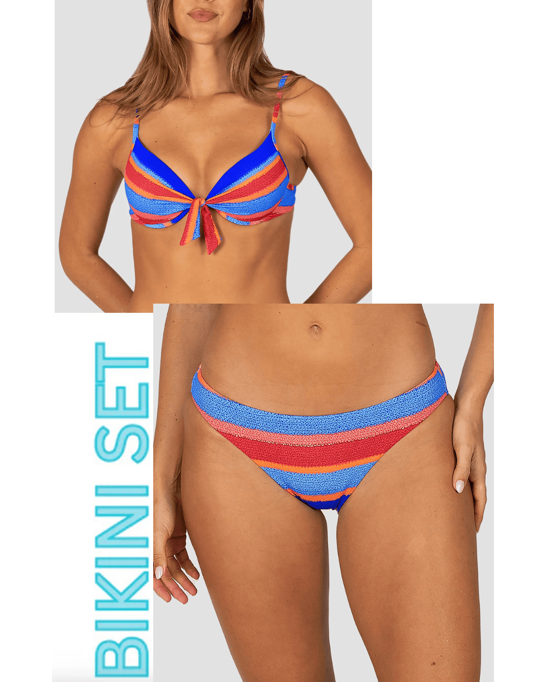 Baku Baku Trinidad Booster Bikini Bra Top & Regular Bikini Bottom - Azure Baku Trinidad Booster Bikini Bra Top & Regular Bikini Bottom - Azure Splash Swimwear Bikini Set 6