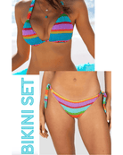 Baku Baku Trinidad Tri Bikini Top & Hipster Tie Side Bikini Set - Multi Baku Trinidad Tri Bikini Top & Hipster Tie Side Bikini Set Splash Swimwear Bikini Set
