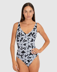 Baku Hot Tropics D-E Underwire One Piece Swimsuit M841HTT Baku Hot Tropics D-E Underwire One Piece Swimsuit Splash Swimwear One Pieces 10 / Black 9336586947431