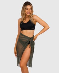 Baku Long Mesh Pareo - Olive Baku Long Mesh Pareo - Olive Splash Swimwear