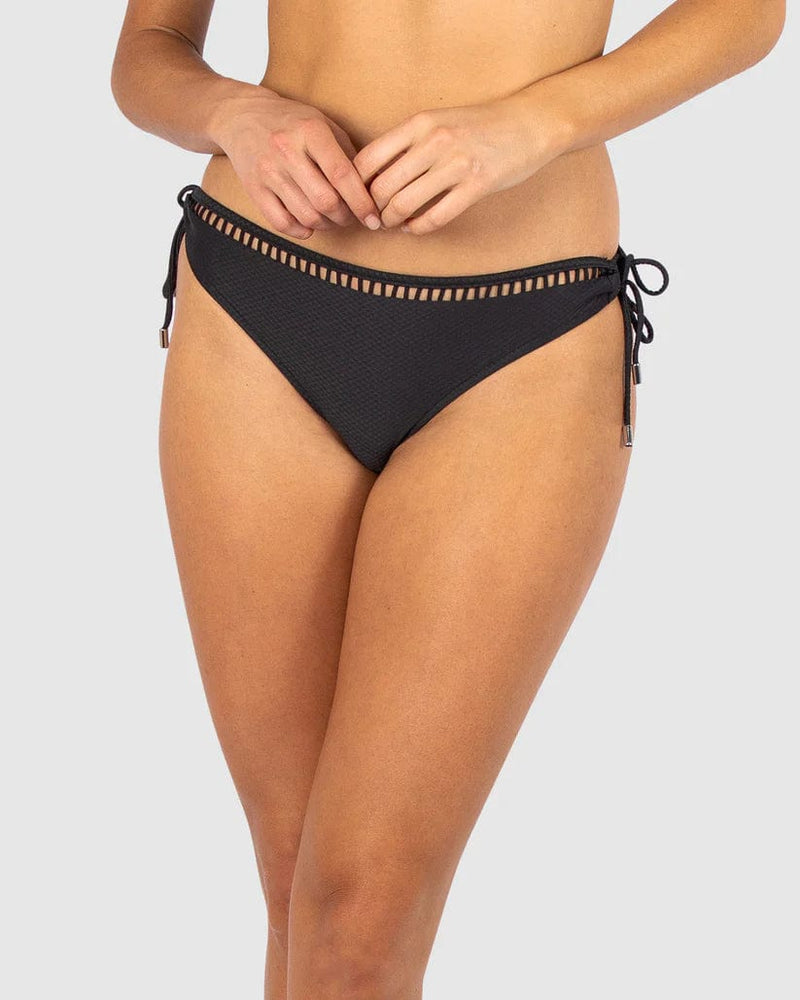 Baku Rococco Hipster Tie Side Bikini Bottom - Nero Shop Online Swimwear Australia | Baku Rococco Hipster Tie Side Bikini Bottom - Nero - Splash Swimwear Splash Swimwear Bikini Bottoms