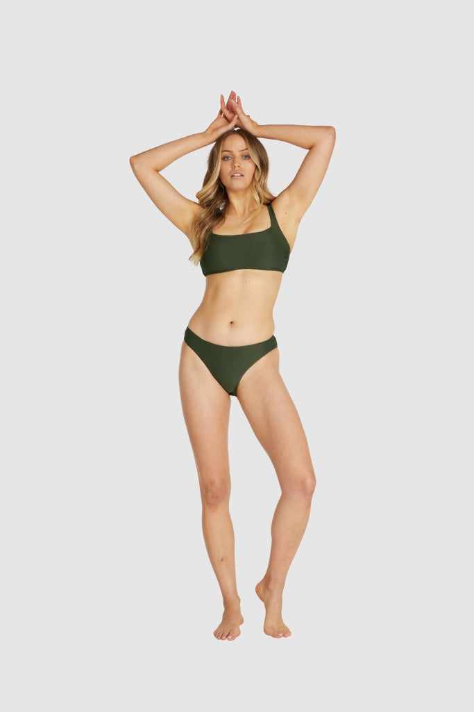 Baku Set Rococco Bralette & Mid Bikini Pant Bikini Set - Olive Baku Rococco Bralette & Mid Bikini Pant Bikini Set - Olive Splash Swimwear Bikini Set