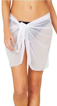 Baku Short Mesh Pareo C636PRO Baku Short Mesh Pareo Splash Swimwear Sarongs White / S/M 9336586995517