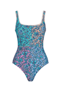 Kaliopi Carmen One Piece - Lagoon Splice - Tigerlily - Splash Swimwear  - Nov 23, One Pieces, square neck, Tigerlily, Womens - Splash Swimwear 